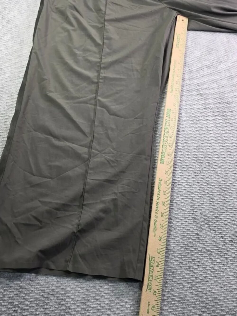 Athleta Nolita Wide Leg Pants Olive Green Tuxedo Satin Stripe Travel - Picture 7 of 14